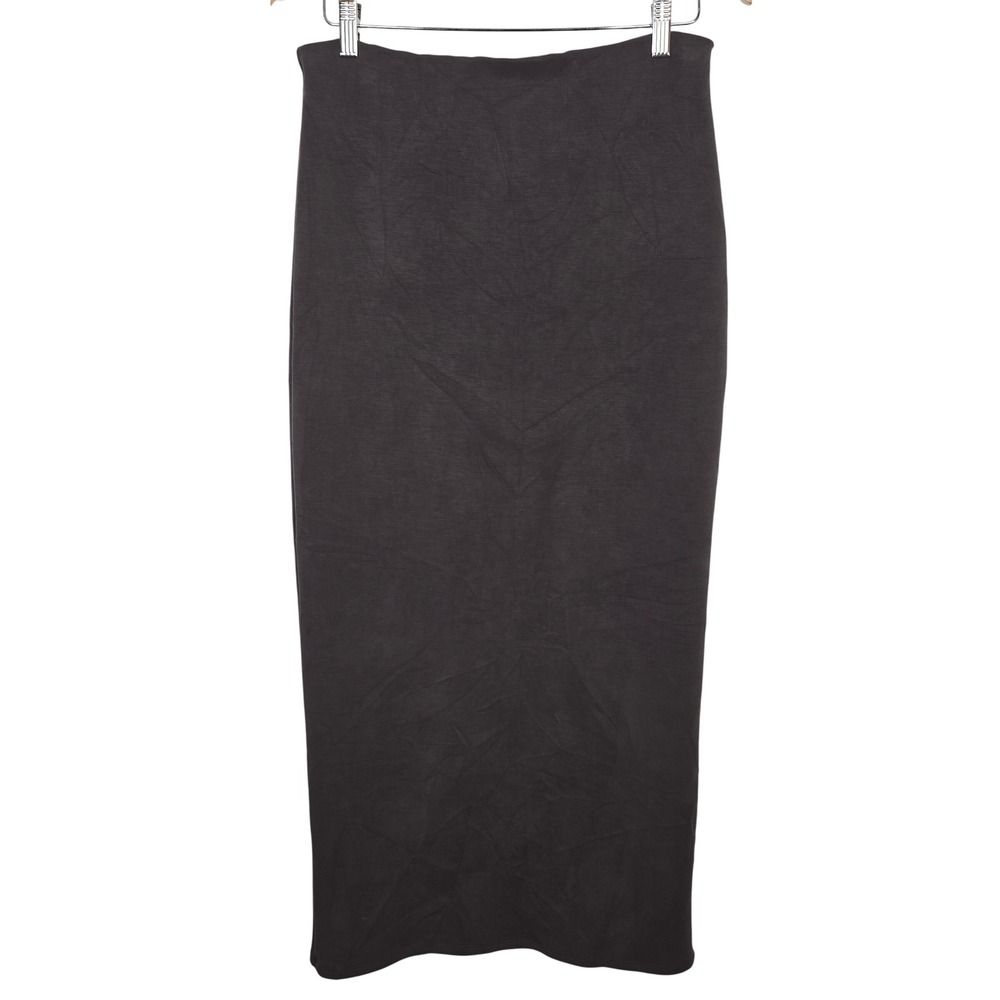 Geel Brown Modal Blend Slim Fit Maxi Skirt with Back Slit Womens Large